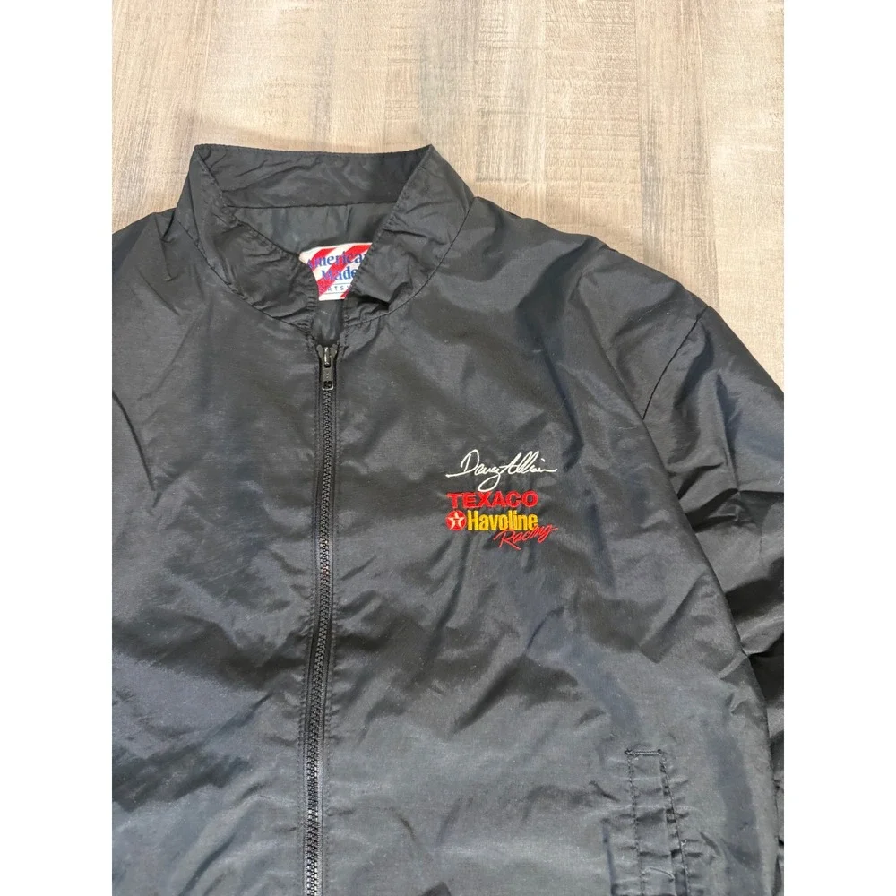 Vintage Davey Allison Texaco Havoline Racing Jacket Black Mens Large USA Made